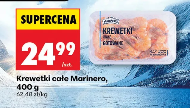Krewetki białe gotowane Marinero 400g promocja w Biedronka