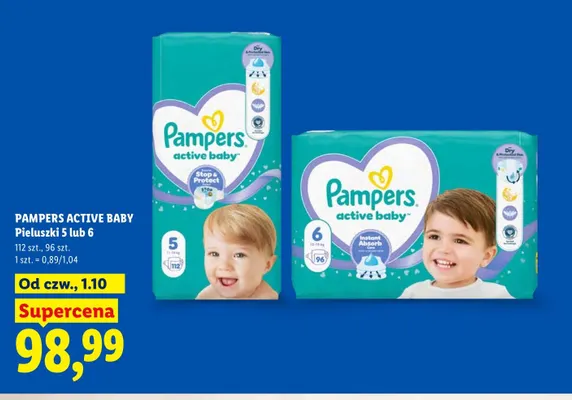 Pieluszki Pampers Active Baby 6 promocja w Lidl