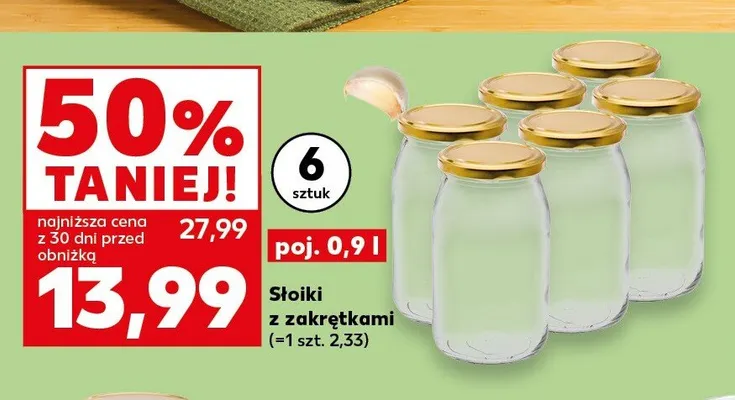 Słoiki z zakrętkami 6-pak 0,9 l promocja w Kaufland