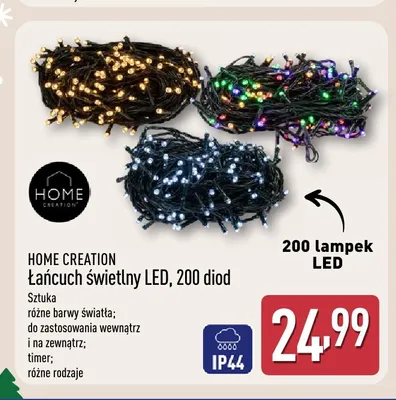 Łańcuch świetlny LED 200 diod Home Creation promocja w Aldi
