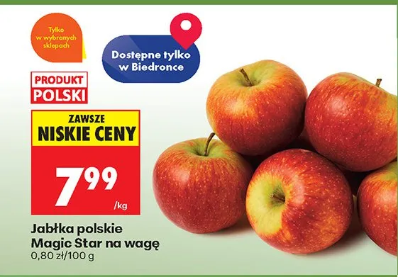 Jabłka polskie Magic Star na wagę promocja w Biedronka