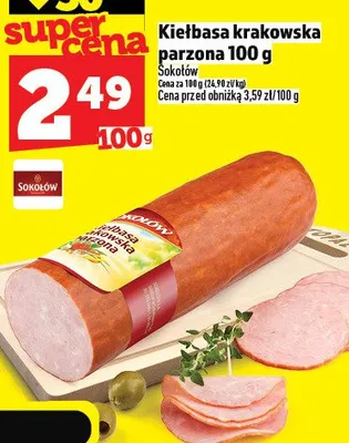 Kiełbasa krakowska parzona promocja w TOPAZ