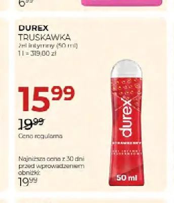 Żel intymny Truskawka Durex promocja w Drogerie Jawa