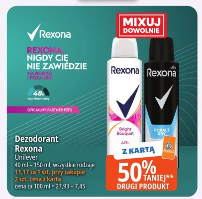 Dezodorant Rexona Bright Bouquet promocja w Leclerc