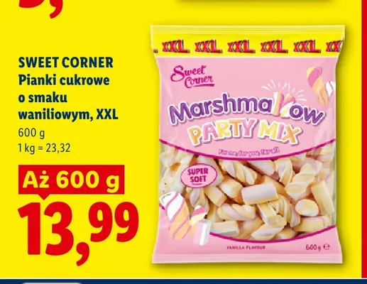 Pianki cukrowe o smaku waniliowym Sweet Corner XXL promocja w Lidl