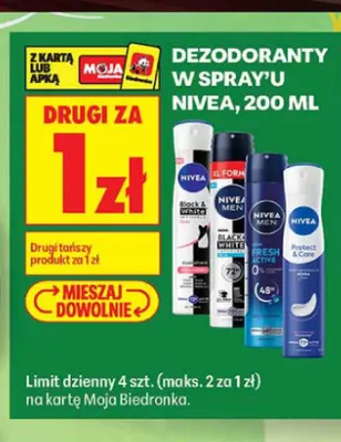 Dezodorant w sprayu Nivea Black & White Invisible Clear promocja w Biedronka