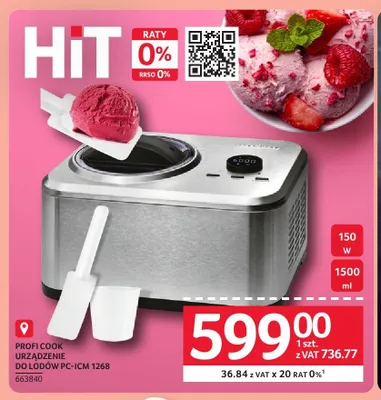 Urządzenie do lodów PROFI COOK PC-ICM 1268 promocja w Selgros
