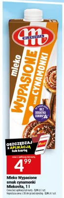 Mleko Wypasione smak cynamonki Mlekovita bez dodatku cukru promocja w Twój Market