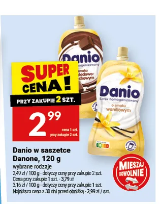 Serek homogenizowany Danio o smaku waniliowym Danone promocja w Twój Market