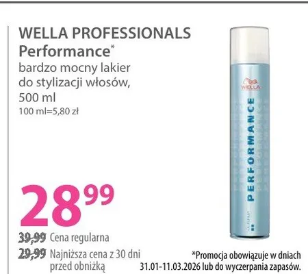 Lakier bardzo mocny do stylizacji włosów Performance promocja w Hebe