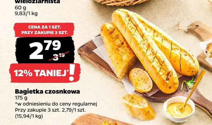 Bagietka czosnkowa promocja w Netto