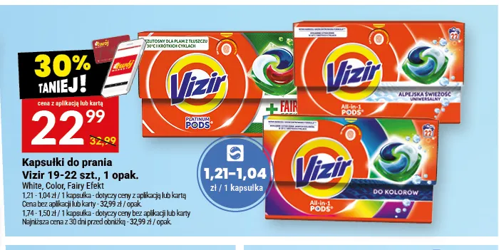 Kapsułki do prania Vizir Color promocja w Twój Market
