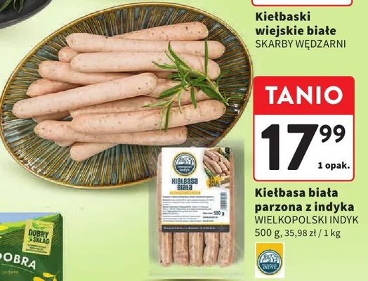 Kiełbasa biała parzona z indyka wielkopolski indyk promocja w Intermarche