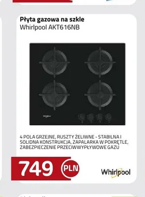 Płyta gazowa na szkle Whirlpool AKT616NB promocja w kakto.pl