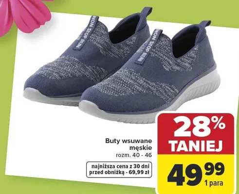 Buty wsuwane męskie promocja w Carrefour