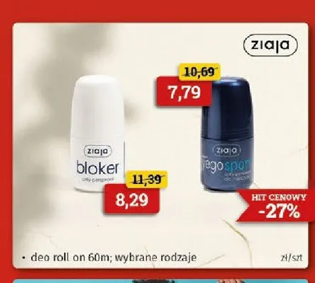 Dezodorant roll-on Ziaja Bloker promocja w Drogeria Kosmyk