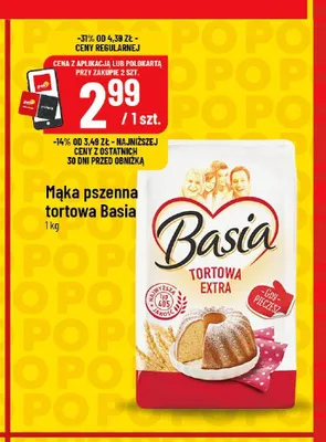 Mąka pszenna tortowa Basia Extra promocja w POLOmarket