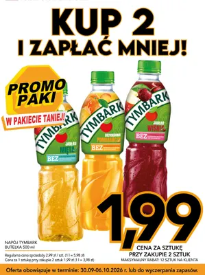 Napój Tymbark jabłko wiśnia promocja w Kupiec