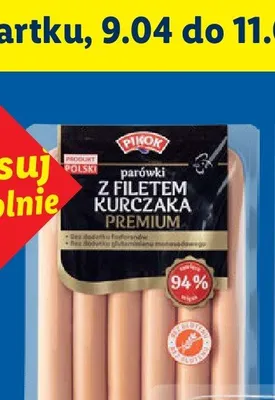 Parówki z filetem kurczaka premium promocja w Lidl