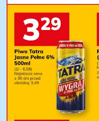 Piwo Tatra Jasne Pełne 6% promocja w Hitpol