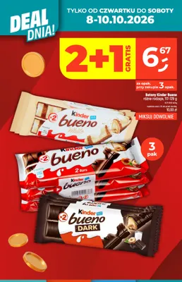 Baton Kinder Bueno White 3-pak promocja w Dealz