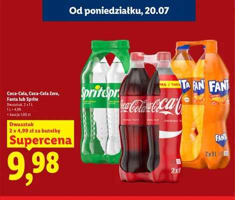 Napój gazowany Coca-Cola 2-pak promocja w Lidl