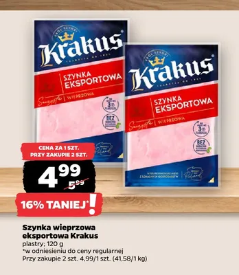 Szynka wieprzowa eksportowa Krakus promocja w Netto