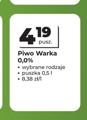 Piwo bezalkoholowe Warka promocja w Odido