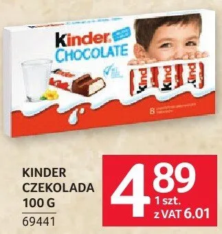 Czekolada Kinder 100 g promocja w Selgros