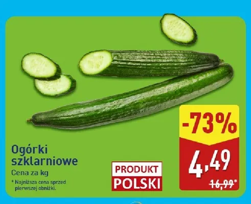 Ogórki szklarniowe promocja w Aldi