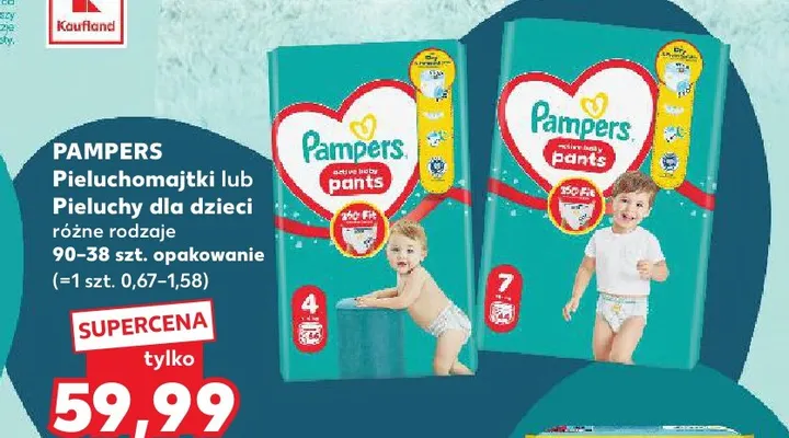 Pieluchomajtki lub pieluchy dla dzieci Pampers promocja w Kaufland