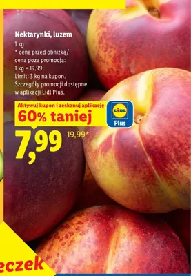 Nektarynki luzem promocja w Lidl