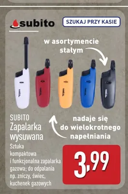 Zapalarka wysuwana Subito promocja w Aldi