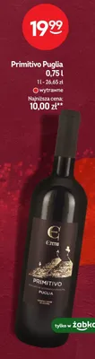 Wino Primitivo Puglia Eremo wytrawne promocja w Żabka