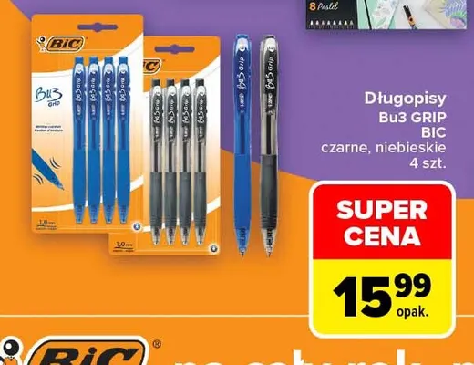 Długopisy Bu3 Grip BIC czarne promocja w Carrefour