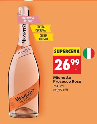 Wino musujące Prosecco Rosé promocja w Biedronka
