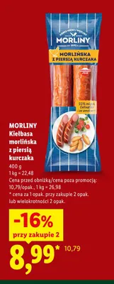 Kiełbasa morlińska z piersią kurczaka Morliny promocja w Lidl