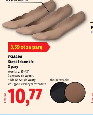 Stopki damskie Esmara 3-pak promocja w Lidl