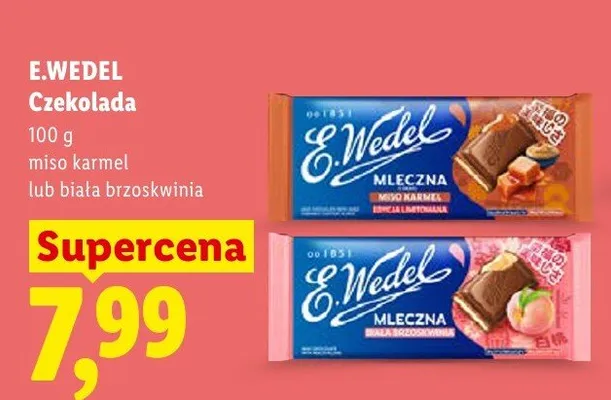 Czekolada E.Wedel mleczna miso karmel promocja w Lidl