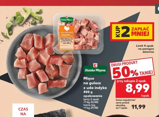 Mięso na gulasz z uda indyka Stoisko Mięsne promocja w Kaufland