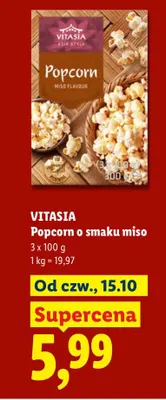 Popcorn o smaku miso 3-pak Vitasia promocja w Lidl