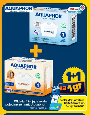 Wkłady filtrujące wodę pojedyncze Maxfor+ Aquaphor promocja w Carrefour Market