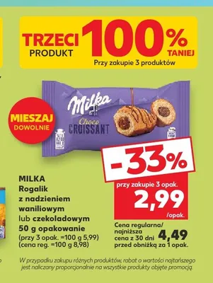 Rogalik z nadzieniem waniliowym MILKA promocja w Kaufland