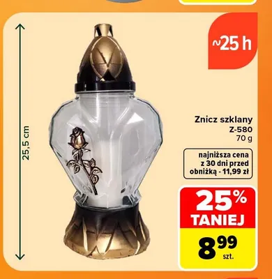 Znicz szklany Z-580 promocja w Carrefour