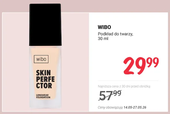 Podkład do twarzy Wibo Skin Perfector promocja w Rossmann