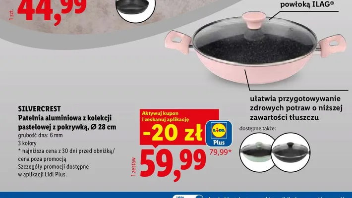 Patelnia aluminiowa z pokrywką Silvercrest Ø 28 cm promocja w Lidl