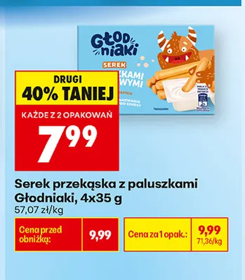Serek przekąska z paluszkami Głodniaki 4-pak promocja w Biedronka