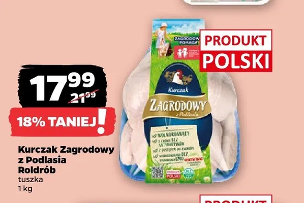Kurczak Zagrodowy z Podlasia Roldrób promocja w Netto