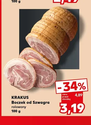 Boczek od Szwagra rolowany Krakus promocja w Kaufland