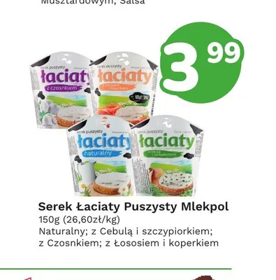 Serek puszysty Łaciaty z czosnkiem promocja w Limonka